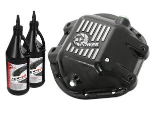 aFe Power Pro Series Rear Differential Cover Kit Black w/ Machined Fins & Gear Oil Jeep Wrangler (TJ/JK) 97-18 - 46-70162-WL