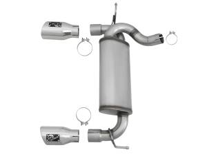 aFe Power - aFe Power Rebel Series 2-1/2 IN 409 Stainless Steel Axle-Back Exhaust w/ Polished Tips Jeep Wrangler (JK) 07-18 V6-3.6L/3.8L - 49-48061-P - Image 4