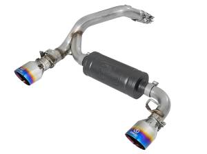 aFe Power - aFe Power Takeda 3 IN 304 Stainless Steel Axle-Back Exhaust System w/ Blue Flame Tip Ford Focus RS 16-18 L4-2.3L (t) - 49-33104-L - Image 1