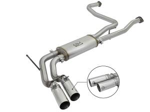 aFe Power Rebel Series 3 IN 409 Stainless Steel Cat-Back Exhaust System w/Polished Tip Nissan Titan 04-15 V8-5.6L - 49-46124-P