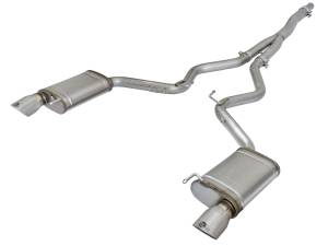 aFe Power - aFe Power MACH Force-Xp 3 to 2-1/2 IN Stainless Steel Cat-Back Exhaust Sys w/Polished Tip Ford Mustang 15-21 L4-2.3L (t) EcoBoost - 49-33084-P - Image 1