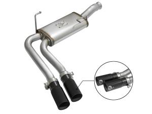 aFe Power - aFe Power Rebel Series 3 IN to 2-1/2 IN 409 Stainless Steel Cat-Back Exhaust w/Black Tip - 49-44070-B - Image 1