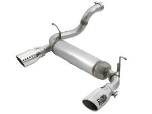 aFe Power Rebel Series 2-1/2 IN 409 Stainless Steel Axle-Back Exhaust w/ Polished Tips Jeep Wrangler (JL) 18-23 L4-2.0L (t)/V6-3.6L - 49-48067-P