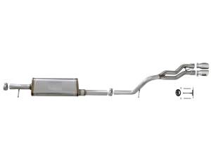 aFe Power - aFe Power Rebel Series 2-1/2 IN 409 Stainless Steel Cat-Back Exhaust System w/Polished Tip Jeep Wrangler (JK) 07-18 V6-3.6L/3.8L - 49-48054-P - Image 3