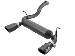 aFe Power Rebel Series 2-1/2 IN 409 Stainless Steel Axle-Back Exhaust System w/ Black Tips Jeep Wrangler (JL) 18-23 L4-2.0L (t)/V6-3.6L - 49-48067-B