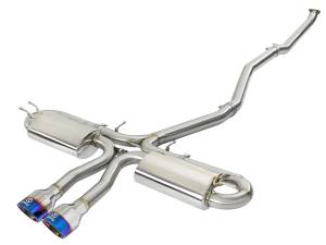 aFe Power Takeda 3 IN 304 Stainless Steel Cat-Back Exhaust System w/ Blue Flame Tips Honda Civic Si Sedan 17-20 L4-1.5L (t) - 49-36621-L