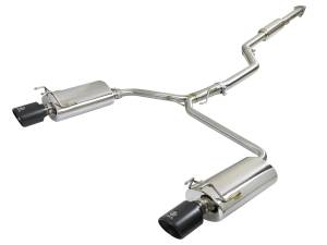 aFe Power Takeda 2-1/2 IN to 1-3/4 IN 304 Stainless Steel Cat-Back Exhaust w/ Black Tips Honda Accord 13-17 L4-2.4L - 49-36605-B