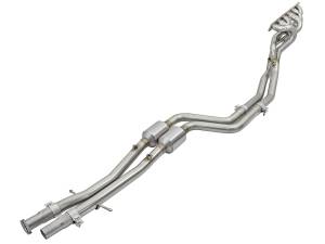 aFe Power Twisted Steel Long Tube Header & Mid Pipe 304 Stainless Steel w/ Cat BMW M3 (E36) 96-99 L6-3.2L S52 - 48-36316-YC
