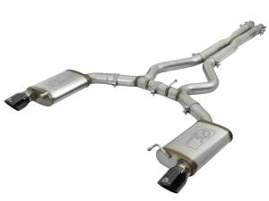 aFe Power MACH Force-Xp 3 IN 304 Stainless Steel Cat-Back Exhaust System w/Black Tip Ford Mustang GT 15-17 V8-5.0L/V6-3.7L - 49-33072-1B