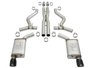 aFe Power - aFe Power MACH Force-Xp 3 IN 304 Stainless Steel Cat-Back Exhaust System w/Black Tip Ford Mustang GT 15-17 V8-5.0L/V6-3.7L - 49-33072-1B - Image 6