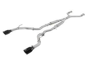 aFe Power - aFe Power Takeda 2-1/2 IN 304 Stainless Steel Cat-Back Exhaust System w/ Black Tips Infiniti Q50 16-23 V6-3.0L (tt) - 49-36132NM-B - Image 1