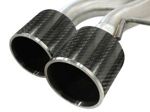 aFe Power - aFe Power Takeda 3 IN to 2-1/2 IN 304 Stainless Steel Cat-Back Exhaust System w/Carbon Tip Nissan GT-R (R35) 09-23 V6-3.8L (tt) - 49-36108-C - Image 4