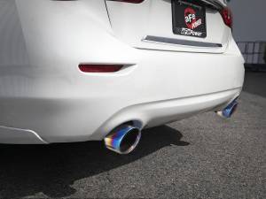 aFe Power - aFe Power Takeda 2-1/2 IN 304 Stainless Steel Cat-Back Exhaust System w/ Blue Flame Tips Infiniti Q50 16-23 V6-3.0L (tt) - 49-36132NM-L - Image 5