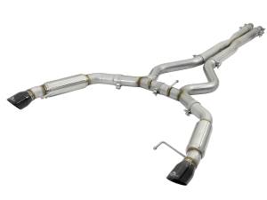 aFe Power MACH Force-Xp 304 Stainless Steel Cat-Back Exhaust System w/ Muffler Black Tip Ford Mustang 15-17 V8-5.0L/V6-3.7L - 49-33088-B