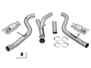 aFe Power - aFe Power Large Bore-HD 4 IN 409 Stainless Steel DPF-Back Exhaust System w/Polished Tip GM Diesel Trucks 2016 V8-6.6L (td) LML - 49-44080-P - Image 5
