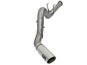 aFe Power Large Bore-HD 5 IN 409 Stainless Steel DPF-Back Exhaust System w/Polished Tip Ford Diesel Trucks 17-23 V8-6.7L (td) - 49-43090-P