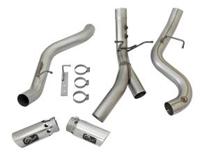 aFe Power - aFe Power Large Bore-HD 4 IN 409 Stainless Steel DPF-Back Exhaust w/Dual Polished Tips GM Diesel Trucks 17-19 V8-6.6L (td) L5P - 49-44086-P - Image 6