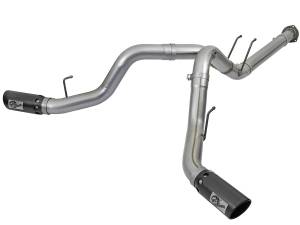 aFe Power Large Bore-HD 4 IN 409 Stainless Steel DPF-Back Exhaust System w/Black Tip Ford Diesel Trucks 17-23 V8-6.7L (td) - 49-43092-B