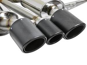 aFe Power - aFe Power Takeda 3 IN 304 Stainless Steel Cat-Back Exhaust System w/ Carbon Fiber Tips Honda Civic Type R 17-21 L4-2.0L (t) - 49-36616-C - Image 2