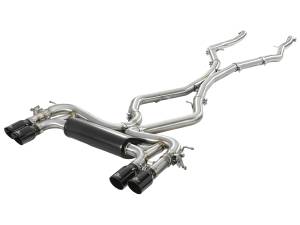 aFe Power - aFe Power MACH Force-XP 3-1/2 IN 304 Stainless Steel Cat-Back Exhaust w/ Black Tip BMW X5 M (F85) / X6 M (F86) 15-19 V8-4.4L (tt) S63 - 49-36341-B - Image 1