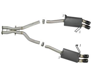 aFe Power - aFe Power MACH Force-Xp 2-1/2 in 304 Stainless Steel Cat-Back Exhaust w/Black Tips BMW Z4 M (E85/86) 06-08 L6-3.2L S54 - 49-36339-B - Image 5