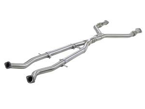 Exhaust - Pipes - aFe Power - aFe Power Takeda 2-1/2 IN to 3 IN 304 Stainless Steel Y-Pipe Infiniti Q50/Q60 16-23 V6-3.0L (tt) - 49-36131