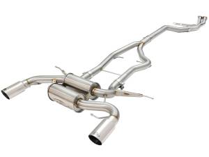 aFe Power - aFe Power MACH Force-Xp 3 to 2-1/2in Stainless Steel Cat-Back Exhaust Sys w/Polished Tip BMW 335i (E90/92) 11-13 L6-3.0L (t) N55 - 49-36328-P - Image 1