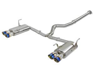 aFe Power Takeda 3 IN to 2-1/4 IN 304 Stainless Steel Cat-Back Exhaust w/ Blue Flame Tip Subaru WRX/STi 15-21 H4-2.0/2.5L (t) - 49-36801-L
