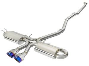 aFe Power - aFe Power Takeda 3 IN 304 Stainless Steel Cat-Back Exhaust System w/ Blue Flame Tip Honda Civic Si Coupe 17-20 L4-1.5L (t) - 49-36618-L - Image 1