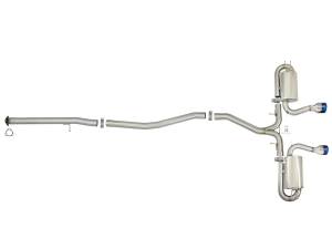 aFe Power - aFe Power Takeda 3 IN 304 Stainless Steel Cat-Back Exhaust System w/ Blue Flame Tip Honda Civic Si Coupe 17-20 L4-1.5L (t) - 49-36618-L - Image 5
