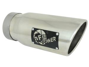 aFe Power MACH Force-Xp 304 Stainless Steel Clamp-on Exhaust Tip Polished 4 IN Inlet x 5 IN Outlet x 12 IN L - 49T40501-P12