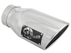 Exhaust - Exhaust Tips - aFe Power - aFe Power MACH Force-Xp 304 Stainless Steel Clamp-on Exhaust Tip Polished 4 IN Inlet x 6 IN Outlet x 12 IN L - 49T40601-P12