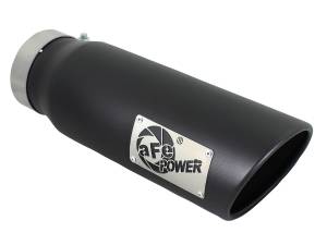 aFe Power - aFe Power MACH Force-Xp 409 Stainless Steel Clamp-on Exhaust Tip Black 4 IN Inlet x 5 IN Outlet x 15 IN L - 49T40501-B15 - Image 1
