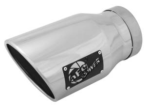 aFe Power MACH Force-Xp 304 Stainless Steel Clamp-on Exhaust Tip Polished - Left - Exit 5 IN Inlet x 7 IN Outlet x 12 IN L - 49T50702-P12