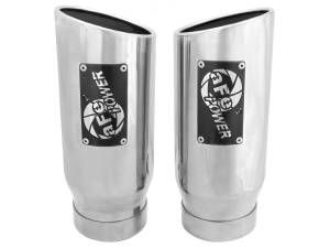 aFe Power - aFe Power MACH Force-Xp 409 Stainless Steel Clamp-on Exhaust Tip Polished Pair 4 IN Inlet x 5 IN Outlet x 12 IN L - 49T40506-P12 - Image 2