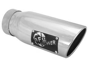 aFe Power MACH Force-Xp 304 Stainless Steel Clamp-on Exhaust Tip Polished 3-1/2 IN Inlet x 4-1/2 IN Outlet x 12 IN L - 49T35451-P12