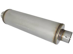 aFe Power MACH Force-Xp 409 Stainless Steel Muffler 3-1/2 IN ID Center/Center x 7 IN Dia. x 24 IN L - Round Body - 49M00024