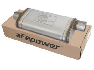 aFe Power MACH Force-Xp 409 Stainless Steel Muffler 3 IN ID Center/Offset x 9 IN W x 4 IN H x 18 IN L- Oval Body - 49M00020