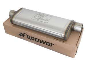 aFe Power MACH Force-Xp 409 Stainless Steel Muffler 3 IN ID Center/Offset x 9 IN W x 4 IN H x 22 IN L - Oval Body - 49M00017