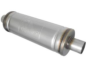 aFe Power - aFe Power MACH Force-Xp 409 Stainless Steel Muffler 2-1/2 IN ID Center/Center 18 IN L x 6 IN Dia - Round Body - 49M00021 - Image 1