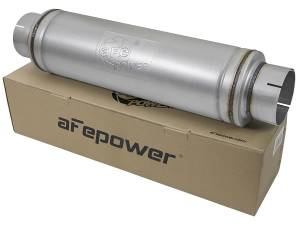 aFe Power - aFe Power ATLAS Aluminized Steel Muffler 5 IN ID Center/Center x 7 IN Dia. x 24 IN L - Round Body - 49M00023 - Image 5