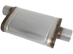 aFe Power - aFe Power MACH Force-Xp 409 Stainless Steel Muffler 3 IN ID Center/Offset x 4 IN H x 9 IN W x 14 IN L - Oval Body - 49M00031 - Image 1