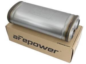 aFe Power - aFe Power MACH Force-Xp 409 Stainless Steel Muffler 2-1/2 IN ID Offset/Dual x 18 IN L x 8 IN W x 5 IN H - Oval Body - 49M00033 - Image 1