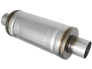 aFe Power - aFe Power MACH Force-Xp 409 Stainless Steel Muffler 2-1/2 IN ID Center/Center x 6 IN Dia. x 14 IN L - Round Body - 49M00007 - Image 1