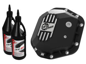 aFe Power - aFe Power Pro Series Dana 44 Rear Differential Cover Black w/ Machined Fins & Gear Oil Jeep Wrangler (TJ/JK) 97-18 - 46-71111B - Image 1
