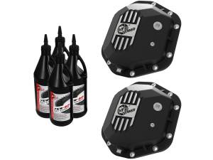 aFe Power Pro Series Dana 44 Front and Rear Differential Covers Black w/ Machined Fins Jeep Wrangler (TJ/JK) 97-18 - 46-7111BB