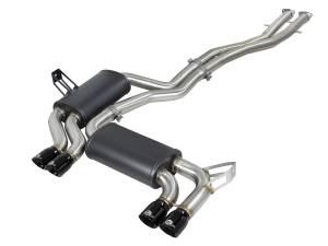 aFe Power - aFe Power MACH Force-XP 2-1/2 IN 304 Stainless Steel Cat-Back Exhaust System w/ Black Tips BMW M3 (E46) 01-06 L6-3.2L S54 - 49-36344-B - Image 1