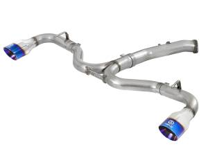 aFe Power Takeda 3 IN to 2-1/2 IN 304 Stainless Steel Axle-Back Exhaust w/ Blue Flame Tip Hyundai Elantra GT 18-20 L4-1.6L (t) - 49-37002-1L