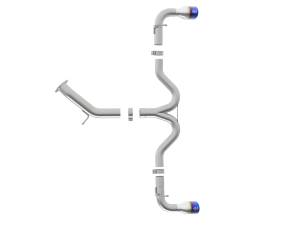 aFe Power - aFe Power Takeda 3 IN to 2-1/2 IN 304 Stainless Steel Axle-Back Exhaust w/ Blue Flame Tip Hyundai Elantra GT 18-20 L4-1.6L (t) - 49-37002-1L - Image 5