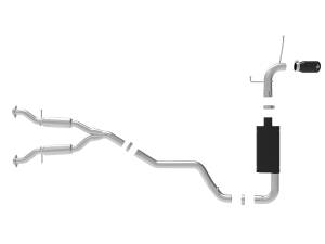 aFe Power - aFe Power MACH Force-Xp 2-1/2 IN to 3 IN 304 Stainless Steel Cat-Back Exhaust w/ Black Tip Jeep Grand Cherokee (WK2) 14-21 V6-3.6L - 49-38078-B - Image 5